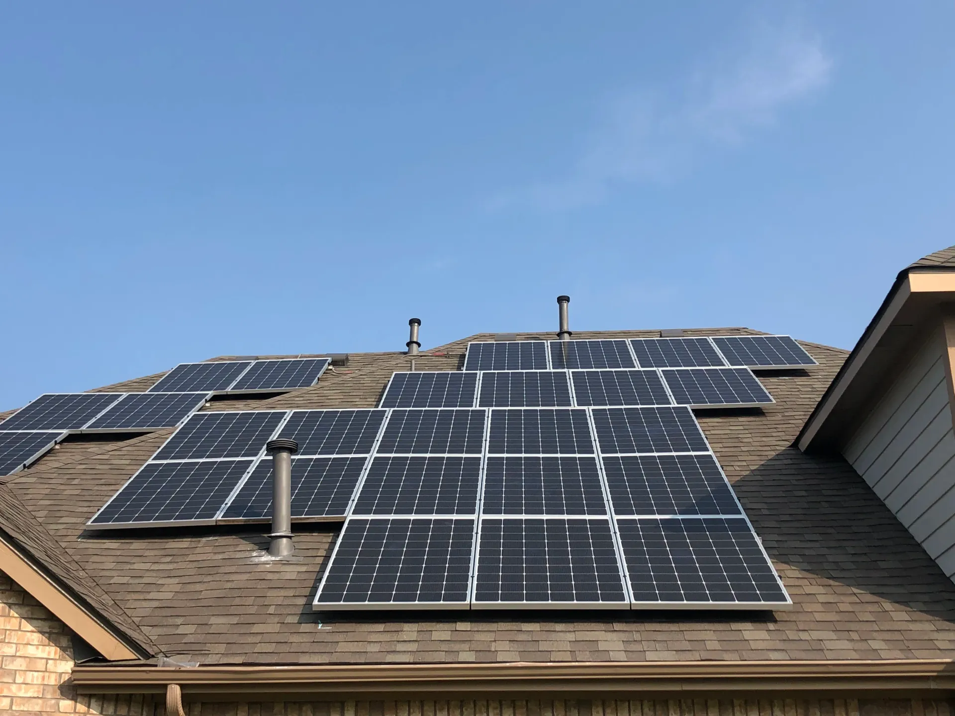 Rooftop solar panels installed in Montague County Texas