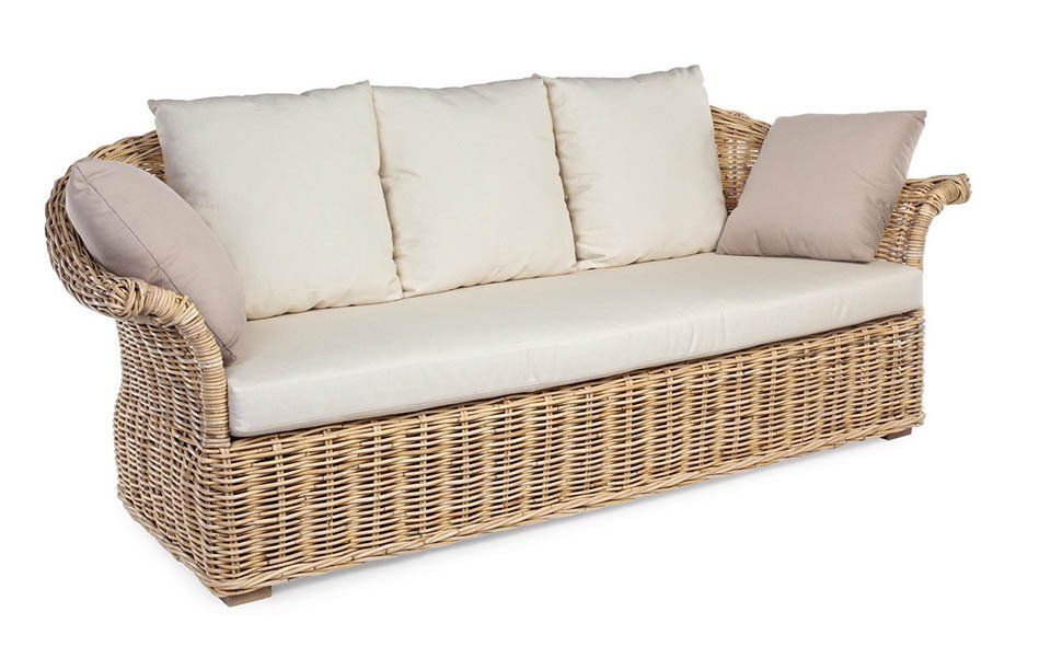 divano in vimini per giardino