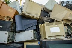 Electronic waste stack together Monitor