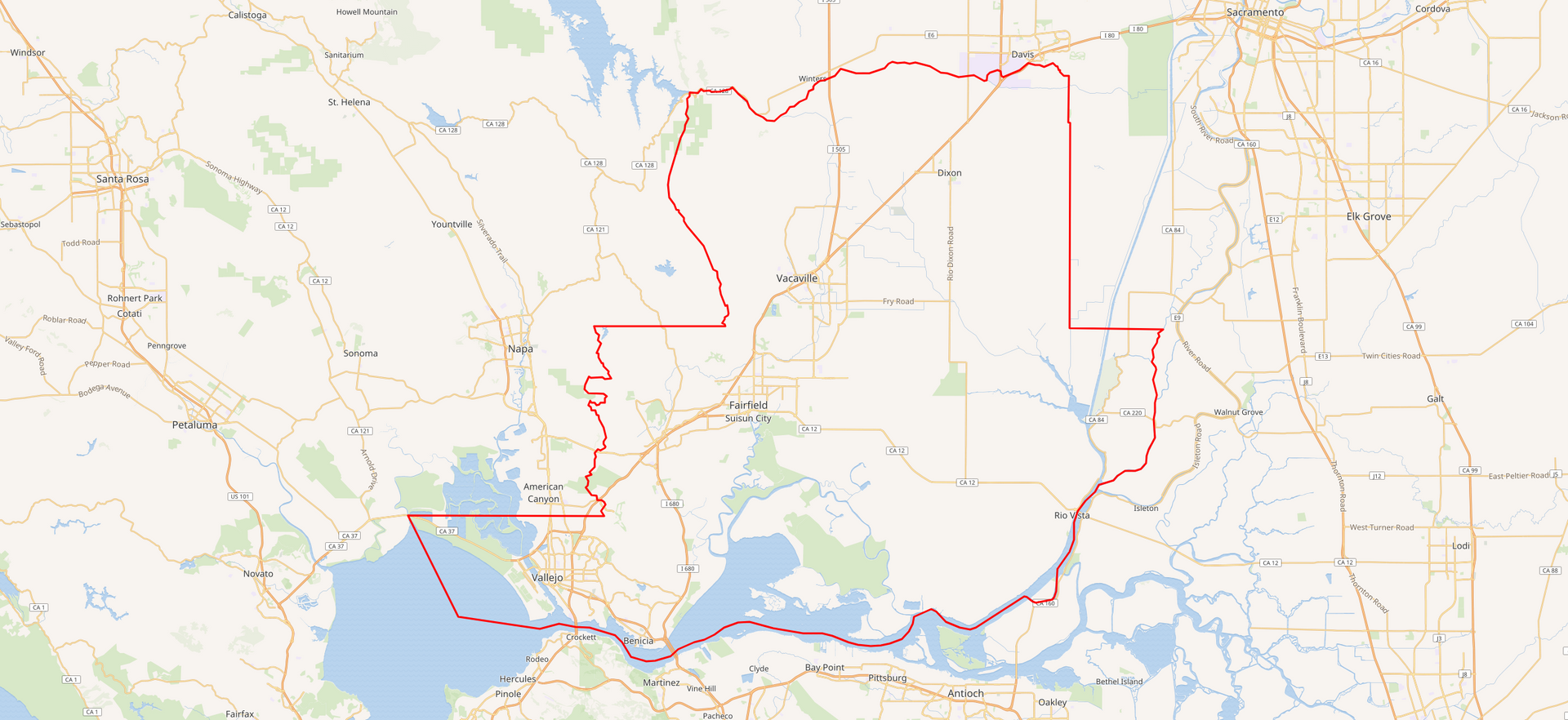 Solano County Map