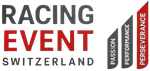 Logo : « RACING EVENT SUISSE » avec trois barres verticales portant les inscriptions « Passion », « Performance » et « Persévérance ».