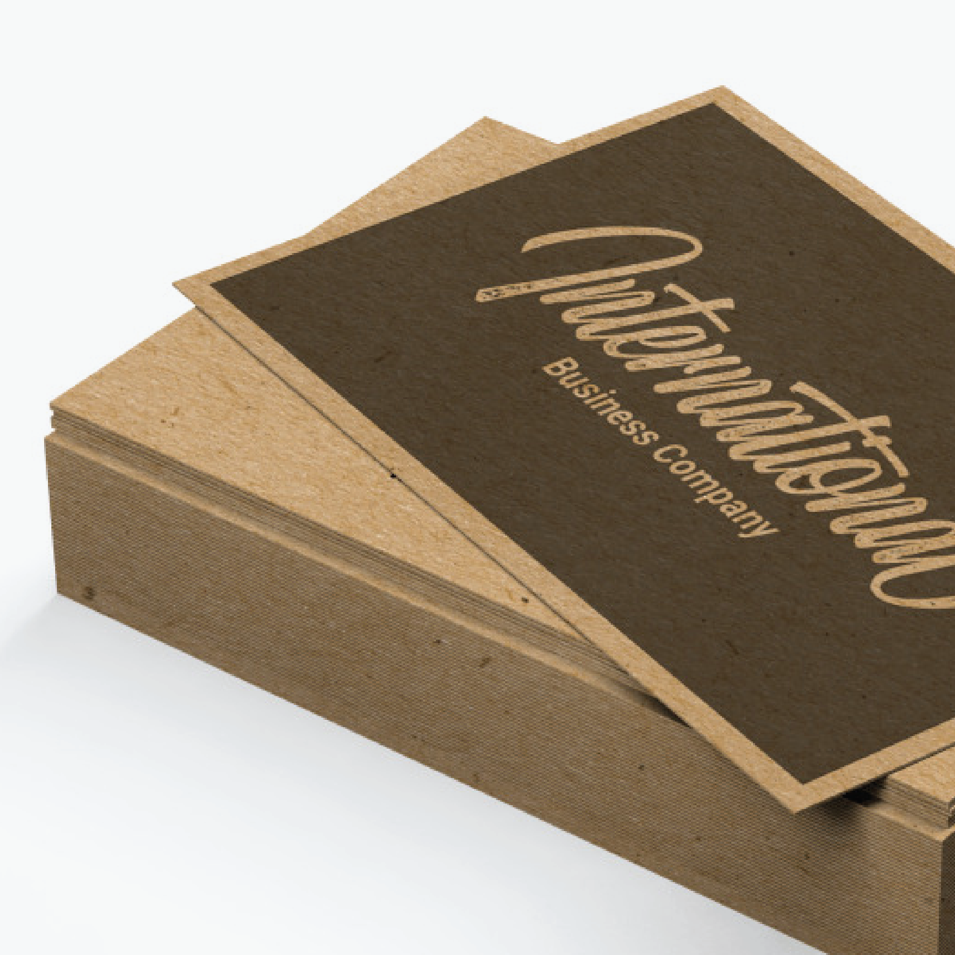 A brown business card for international business company
