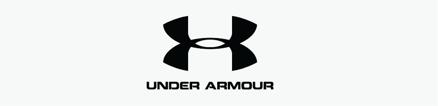 A black and white under armour logo on a white background.