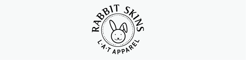 A black and white logo for rabbit skin cat apparel