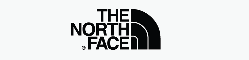 A black and white logo for the north face