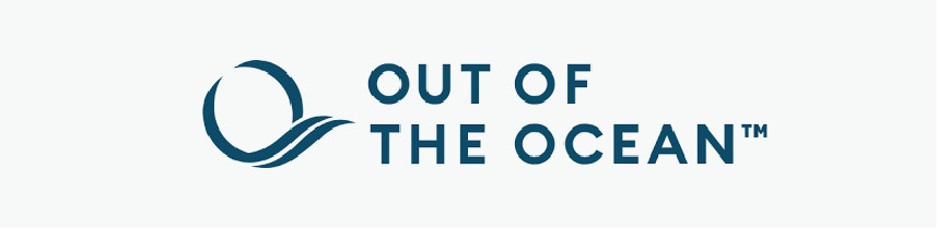 The logo for out of the ocean shows a boat in the ocean.