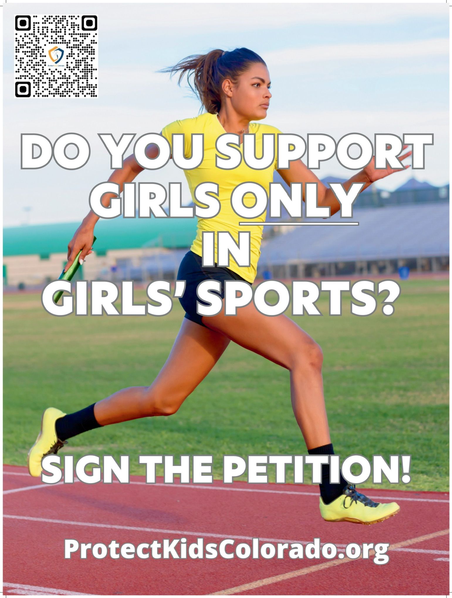 A poster that says do you support girls only in girls ' sports