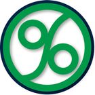 Groen en blauw rond logo met gestileerde kleine letters