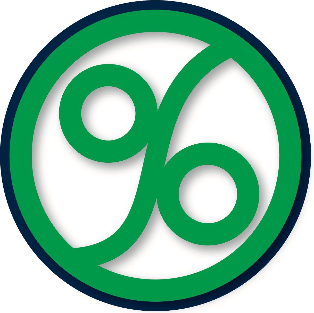 Groen gestileerd procentteken in een cirkelvormige rand op een witte achtergrond