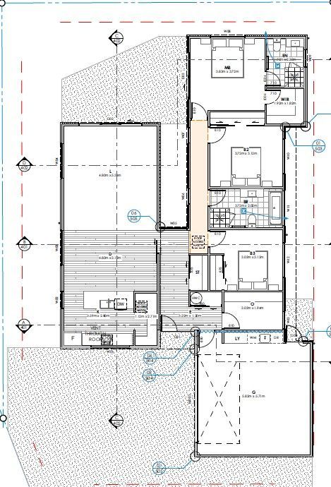 A floor plan of a house with a lot of rooms