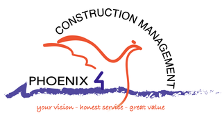 A logo for construction management phoenix 4