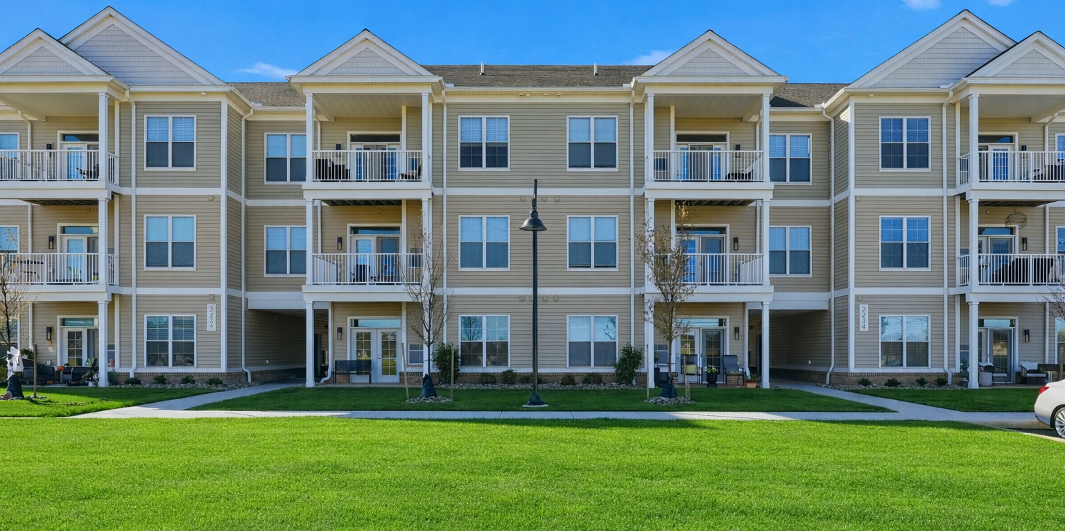 Susquehanna Trail Apartments three-story walk up building.