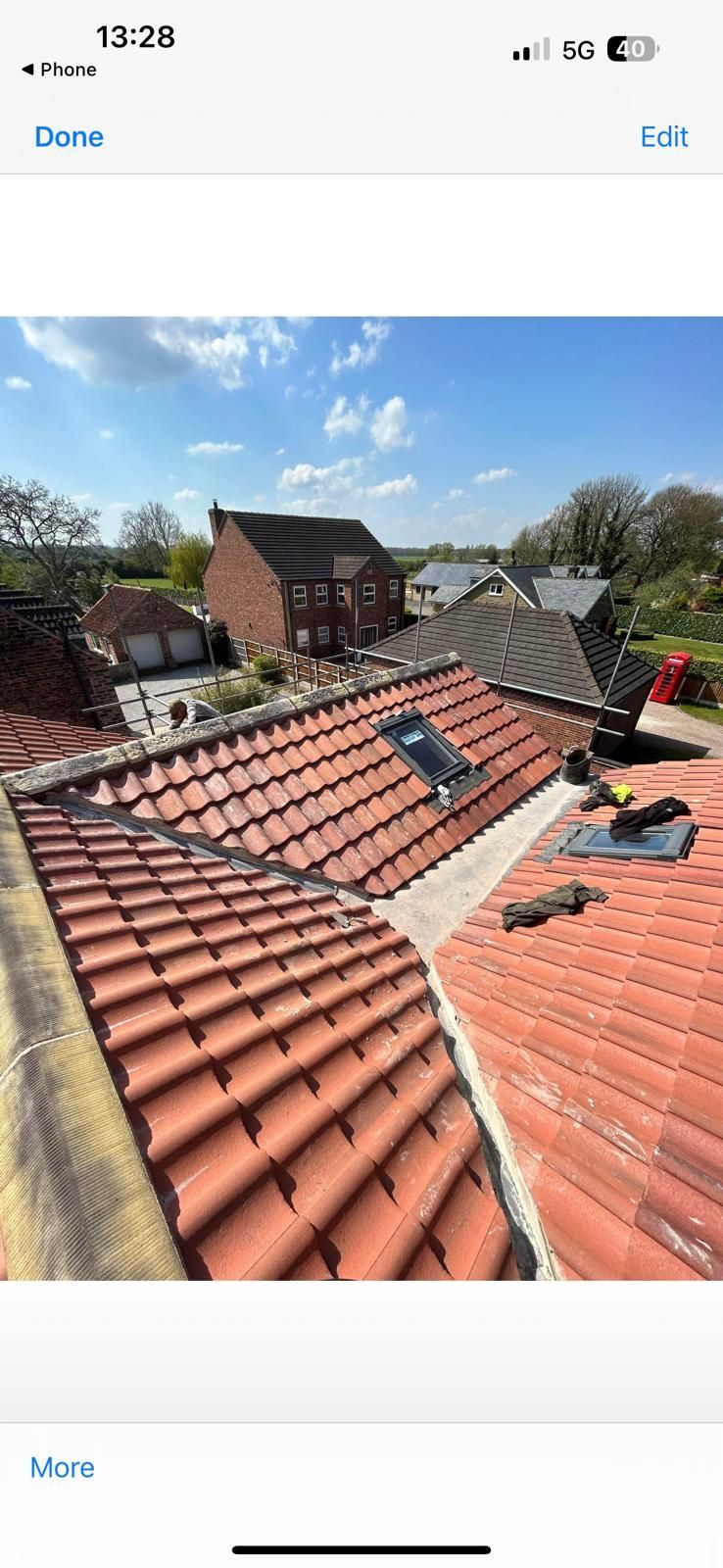 a picture of a valley roof replacement by roofers nottingham