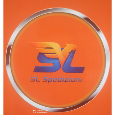 Insegna circolare arancione con il logo 