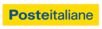 Logo di Poste Italiane in blu su sfondo rettangolare giallo.