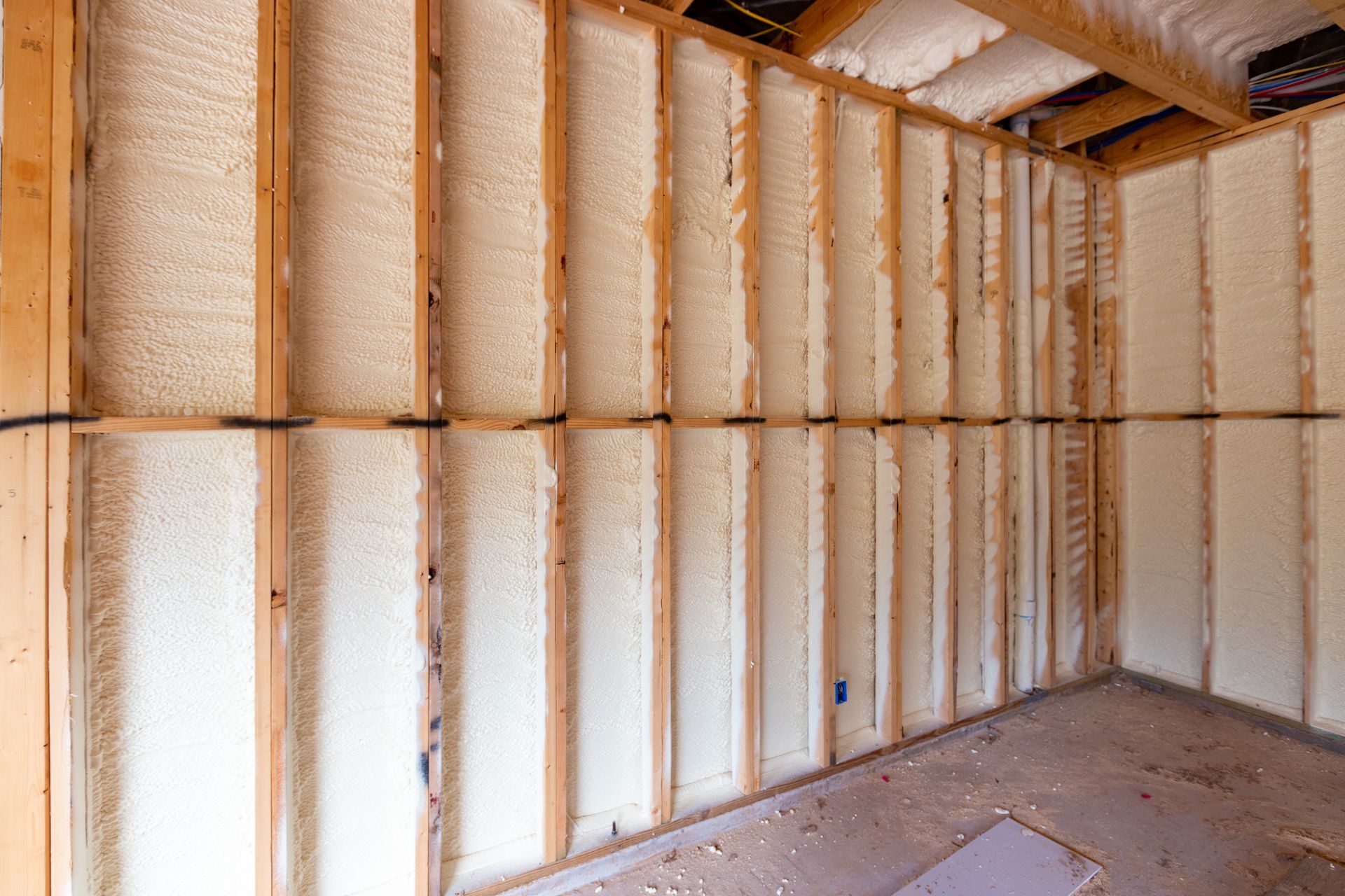 A room with a lot of foam on the walls.
