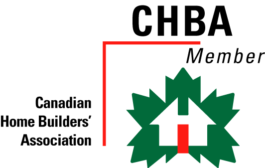 CHBA Canadian Home Builders’ Association logo with red outline and green maple leaf house icon
