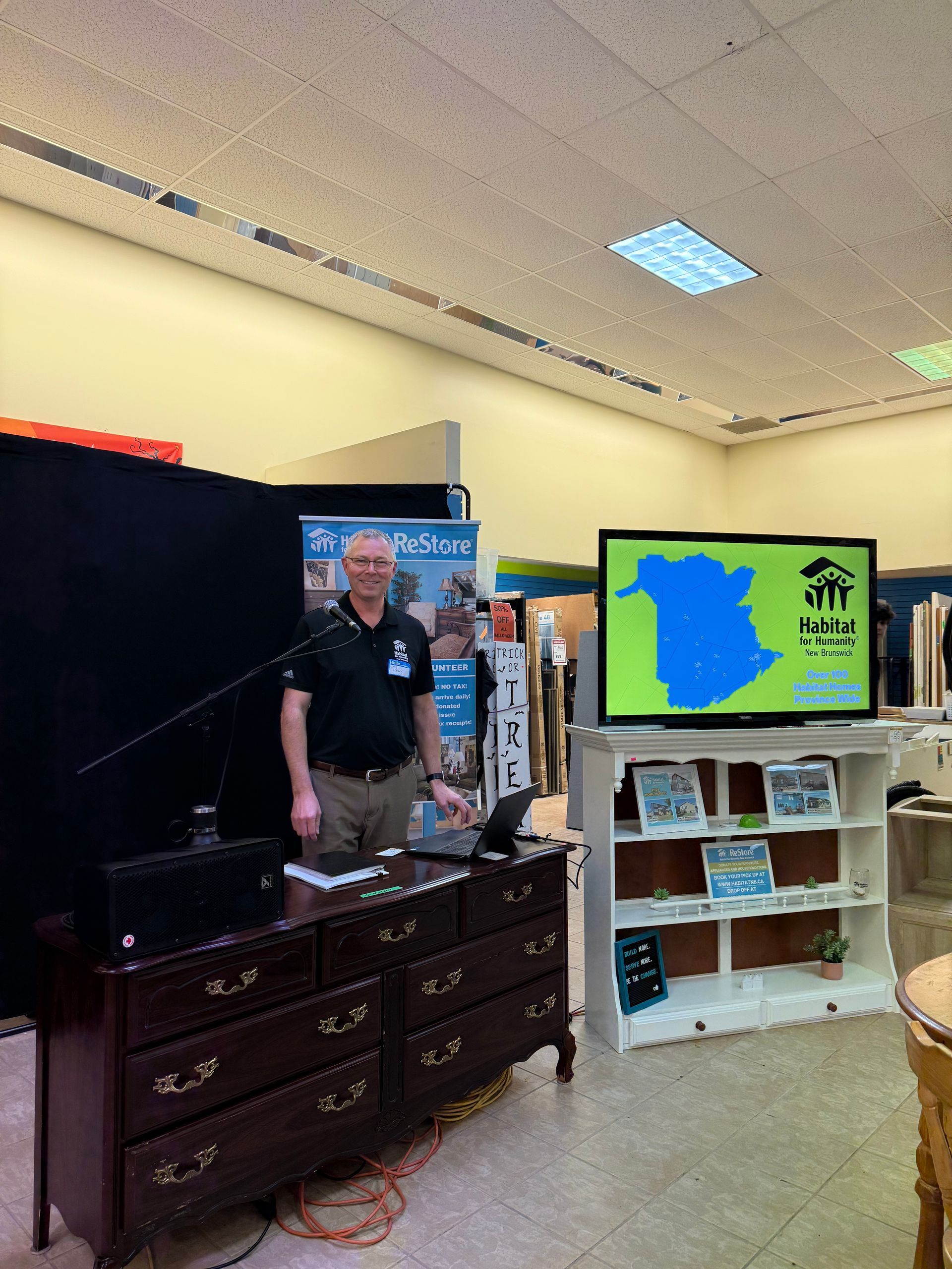 Perry from Habitat New Brunswick at a Restore event