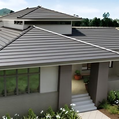 An Aerial View of a House With a Gray Roof — Roofpoint In Kawungan, QLD