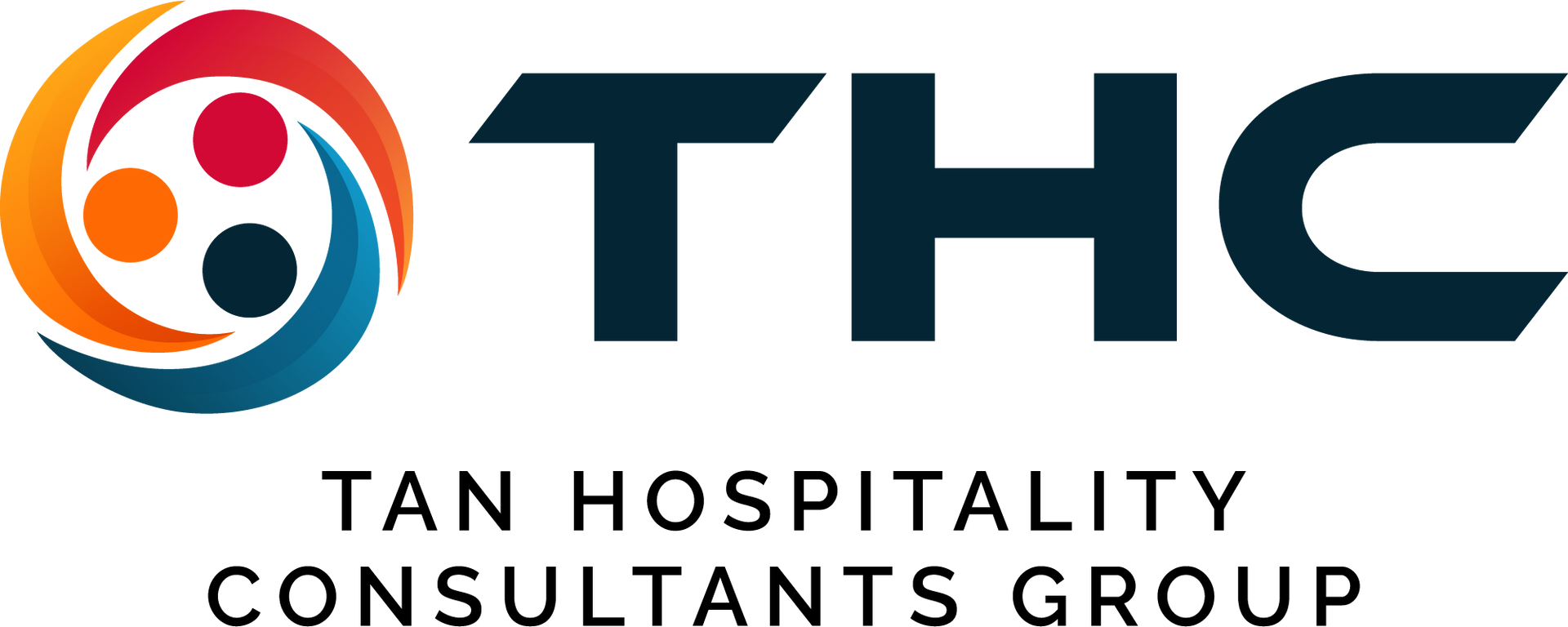 THC Tan Hospitality Consultants Group logo in orange, red, black, and white