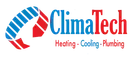 ClimaTech logo with blue and red circular icon and text “Heating • Cooling • Plumbing”