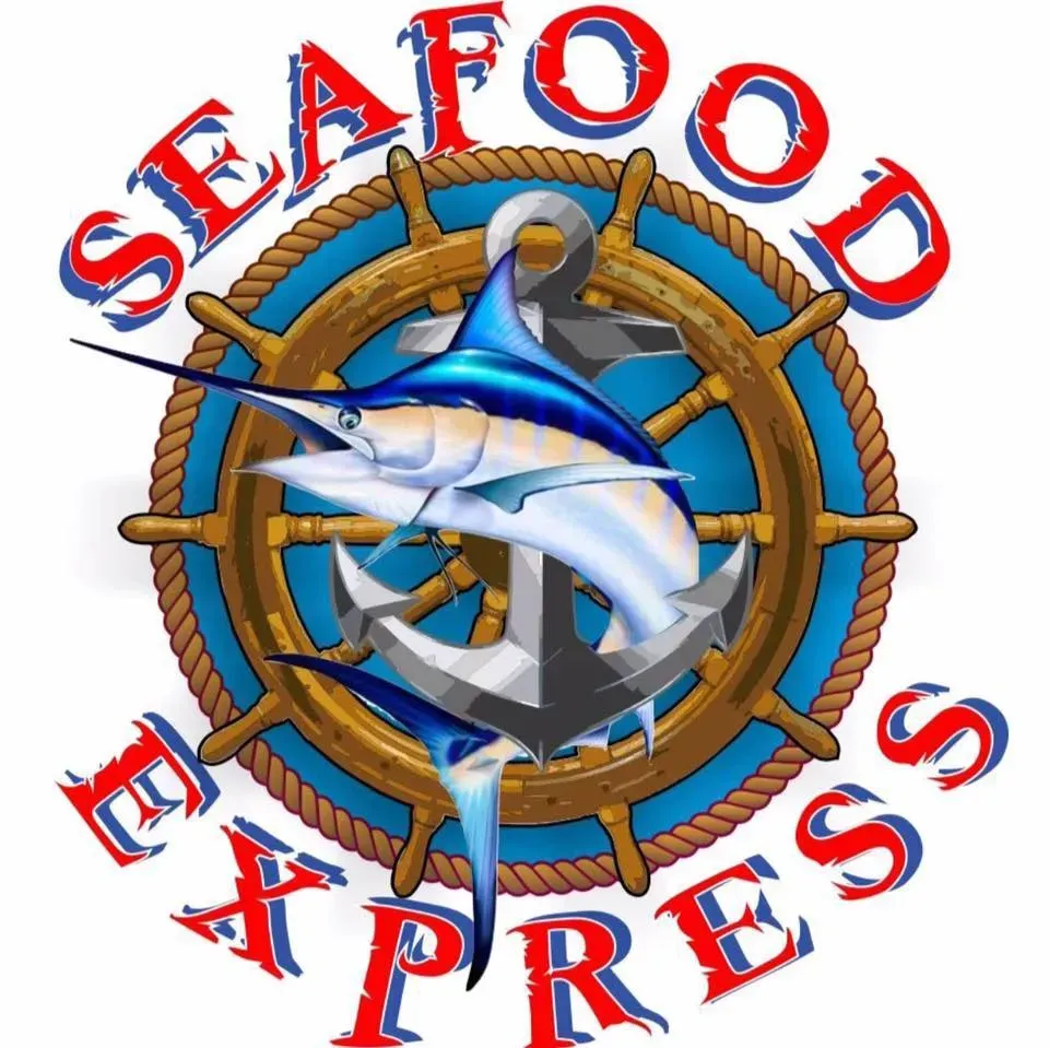 Seafloor Express logo with a blue marlin over a ship’s wheel and anchor