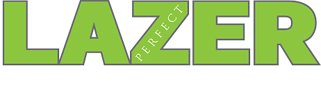 Green “LASER” text logo with a diagonal “PERFECT” tag across the center