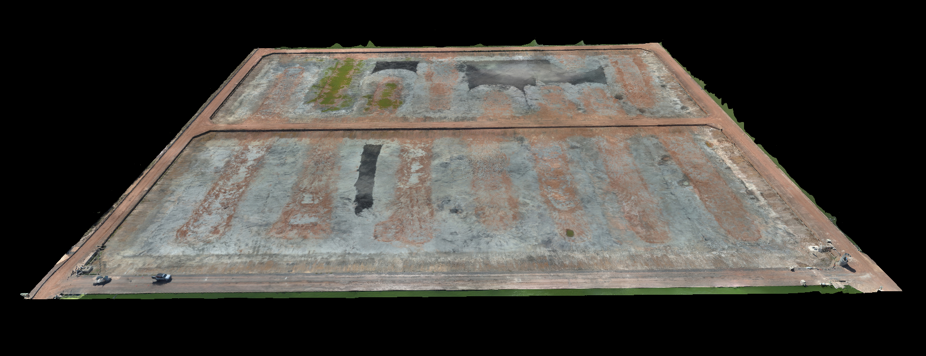 Orthmosaic mapping of empty waste water pond in remote community Northern Territory. 