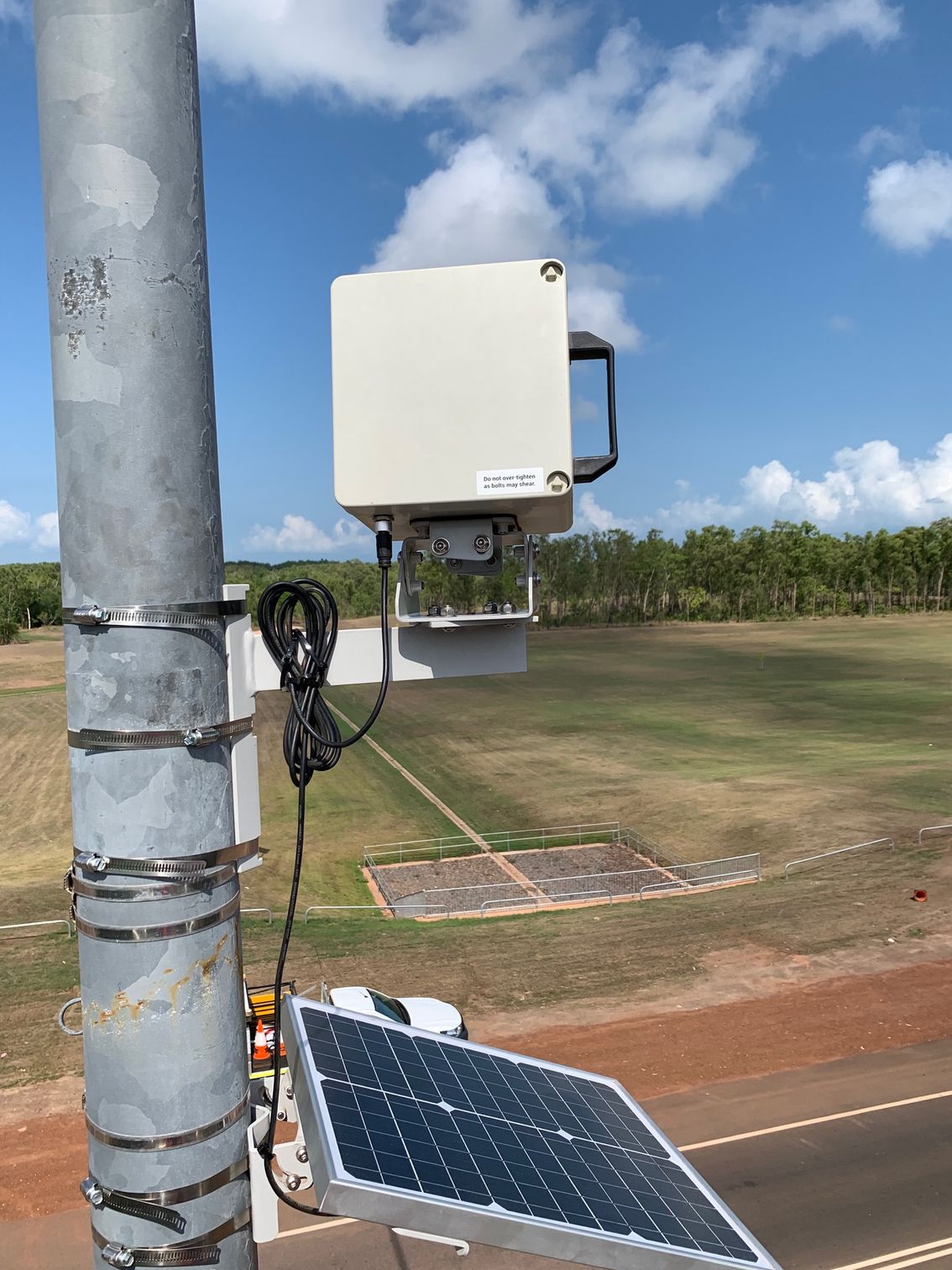 Rise cyclone grade remote camera casing with solar panel for remote site monitoring