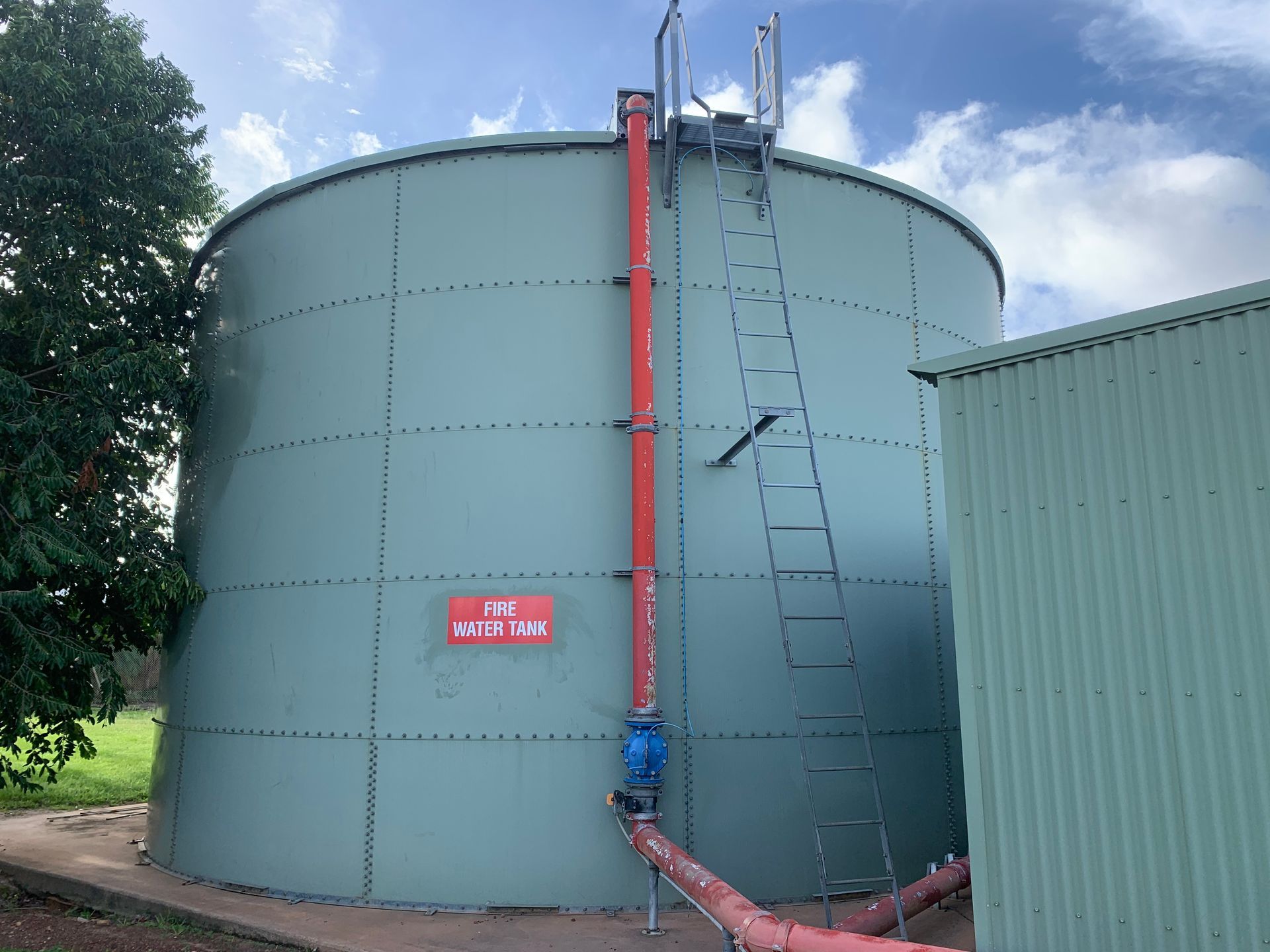 Large water tank which Rise used an underwater ROV to inspect. 