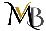 Logotipo MB estilizado en negro, dorado y gris sobre un fondo blanco.