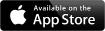 Apple App Store badge: white Apple logo and “Available on the App Store” text on a black background