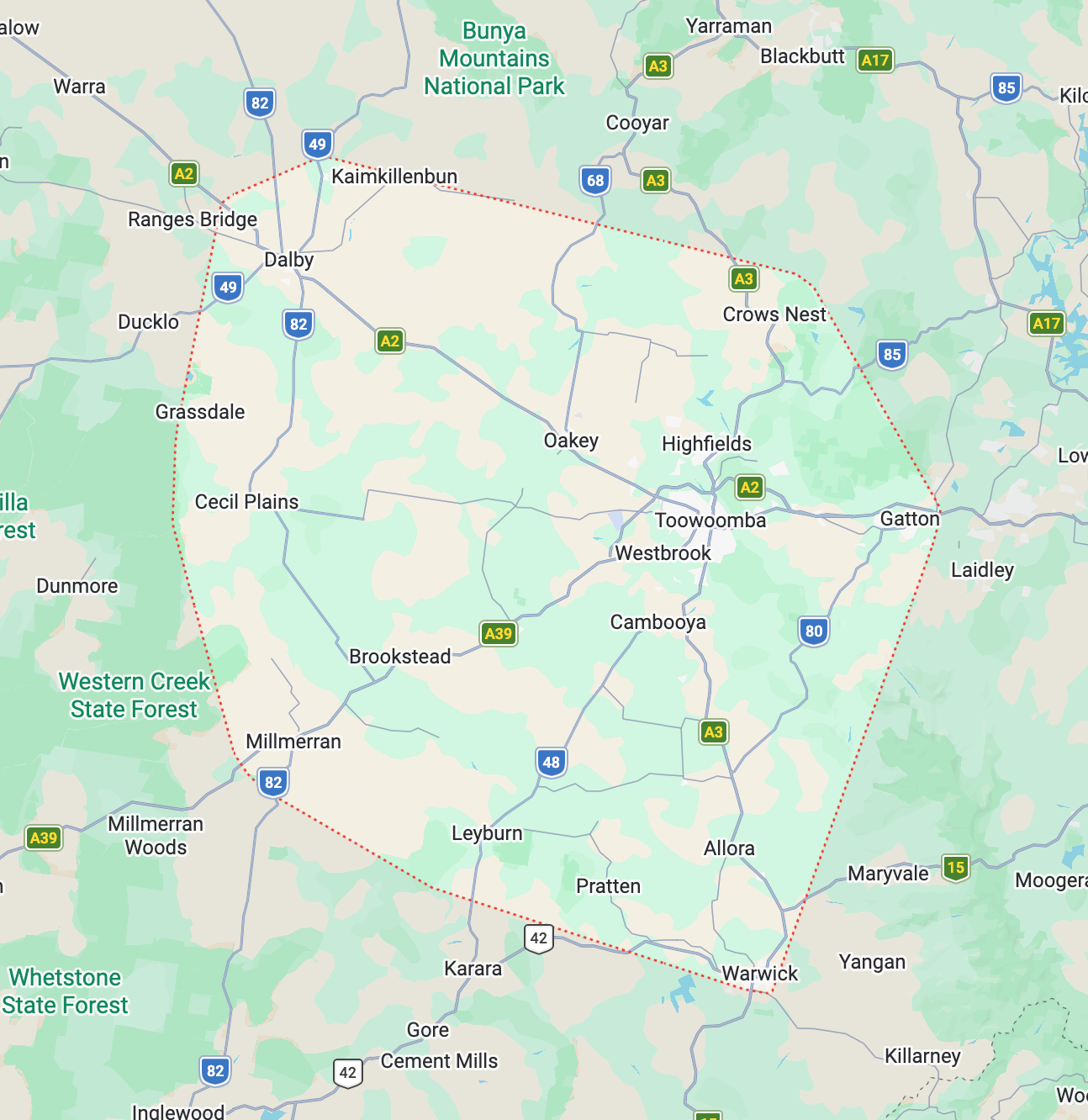 Map view of central England with roads, towns, and route markers near Birmingham and Nottingham