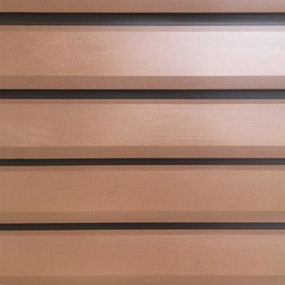 Tan and black horizontal wood paneling.