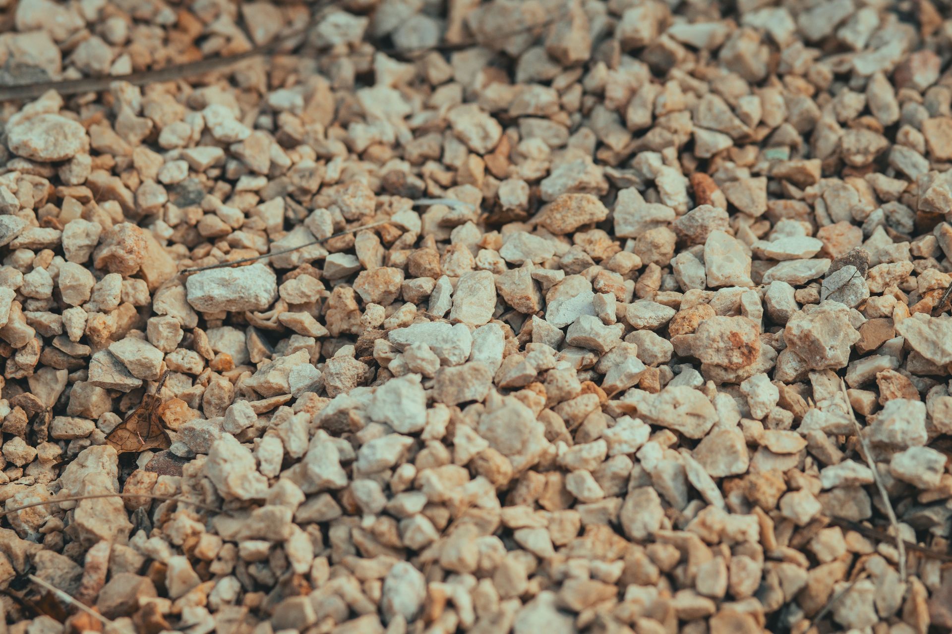 Close-up of clean beige decorative gravel stones
