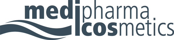 Das Logo von Medipharma Cosmetics zeigt eine Welle.