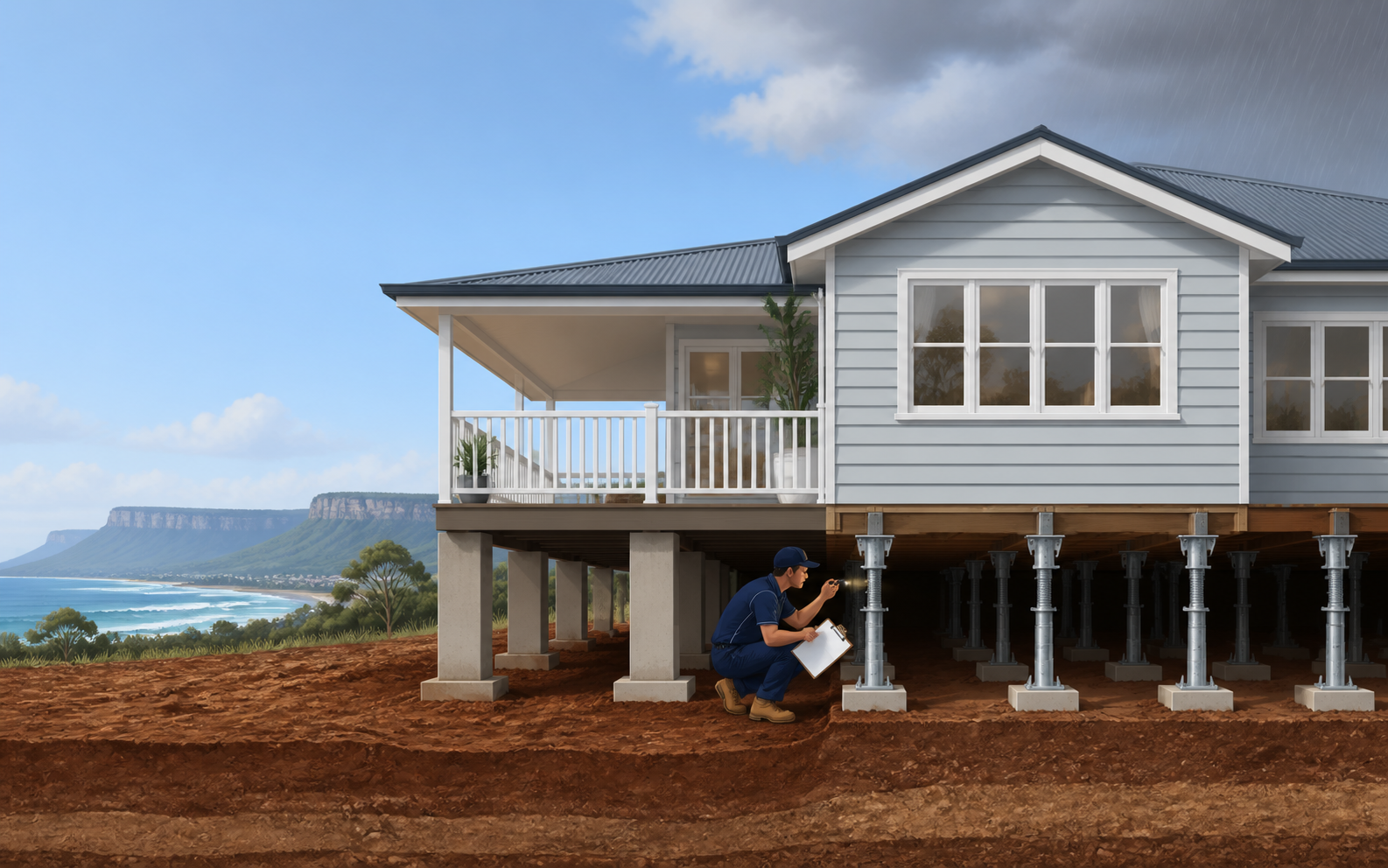 Wollongong Home Needs steel and concrete Restumping