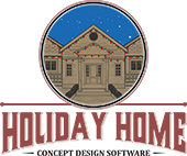 Holiday Home Concept Design Software logo with a house in a blue circle and red text