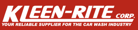 Kleen-Rite Corp. logo with red and white text and tagline for car wash industry