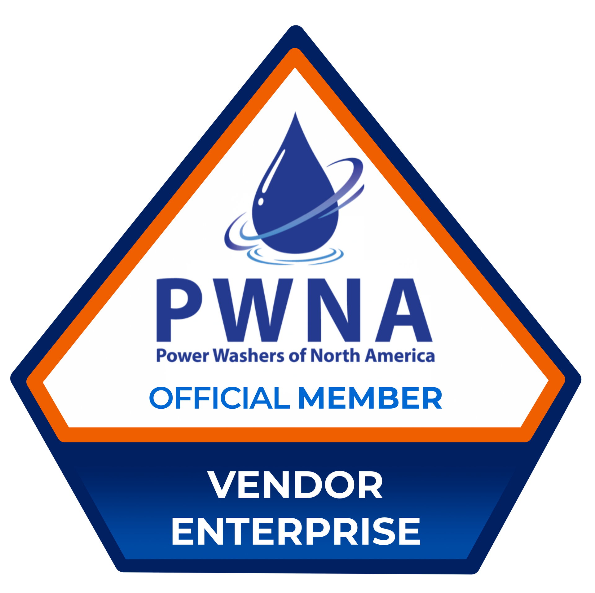 PWNA Power Washers of North America Enterprise Member logo in blue and white