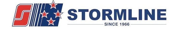 Stormline logo with red and blue emblem and the words “STORMLINE Since 1996”