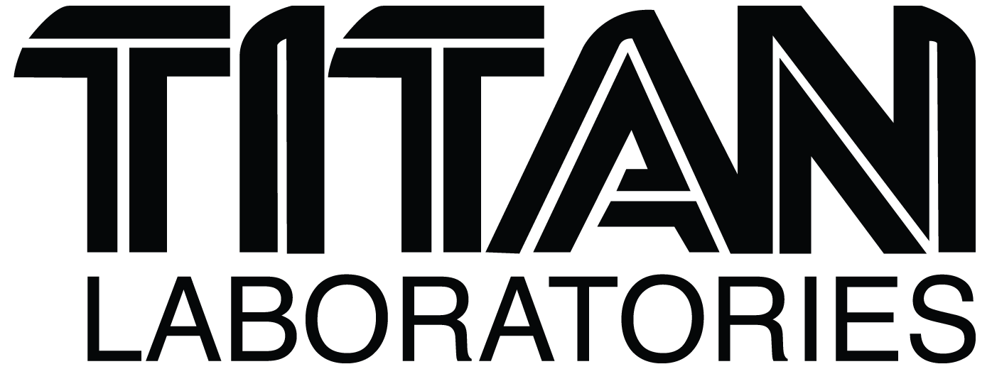 Titan Laboratories logo in bold black text on a white background