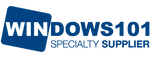 Windows101 Specialty Supplier logo in blue and white text on a slanted banner