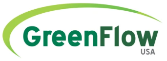 GreenFlow USA logo in green with a curved leaf-like arc above the text
