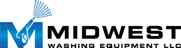 Midwest Washing Equipment LLC logo with blue “M” and black text