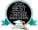 A logo for the 2020 best communities for music education