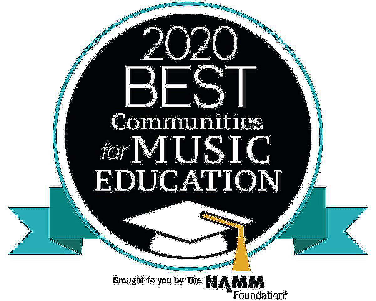 A logo for the 2020 best communities for music education