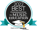 A logo for the 2022 best communities for music education