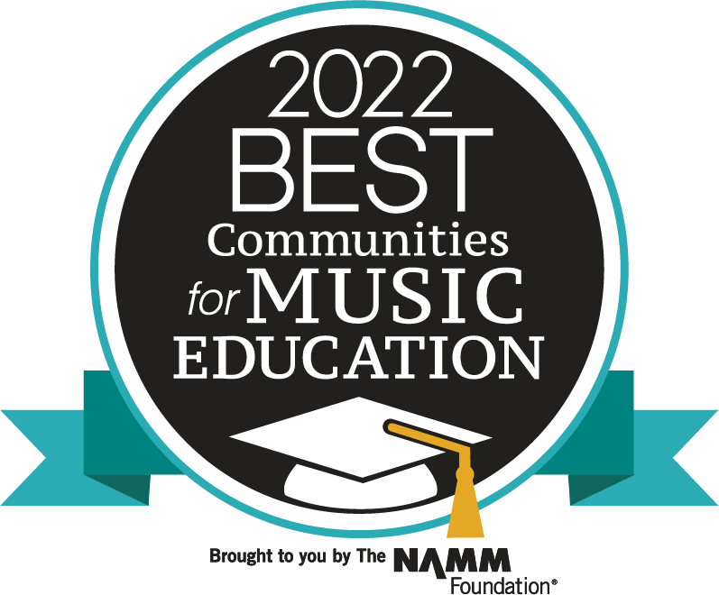 A logo for the 2022 best communities for music education