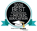 A logo for the 2025 best communities for music education